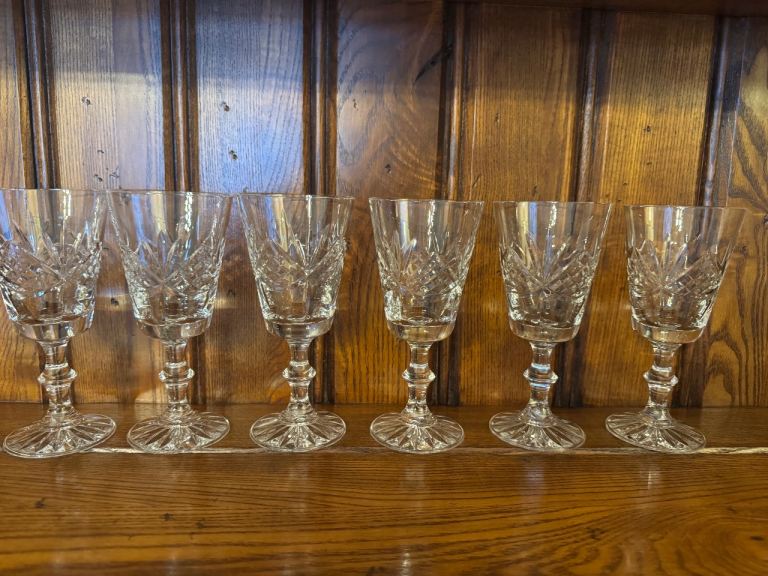 Six Crystal Glasses 