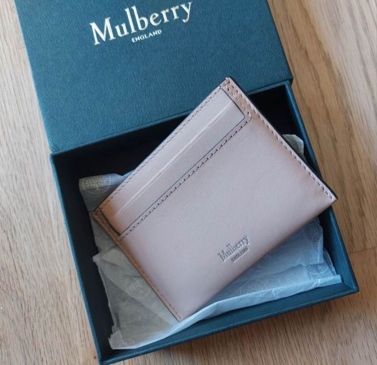 Immaculate Mulberry Card Holder Slip Wallet Micro Classic Smooth Grain Leather in Box 