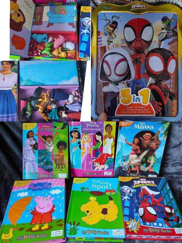 Disney busy books, 2026 annuals Beano dandy fornite math shoot and 