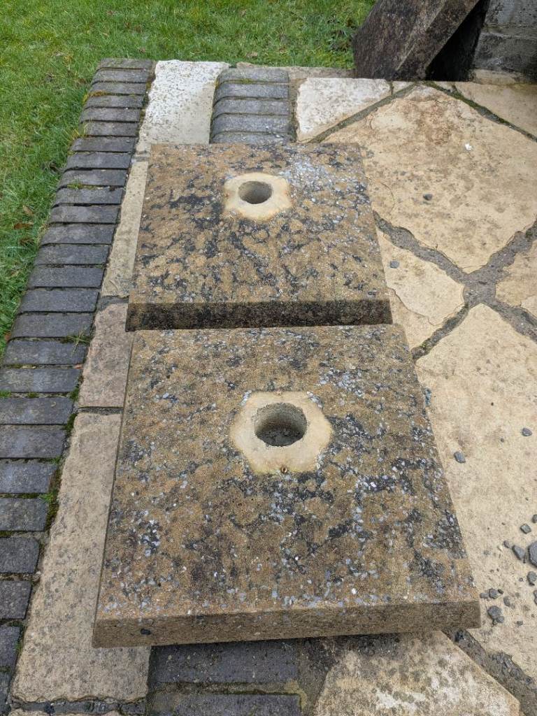 Old concrete pillar caps