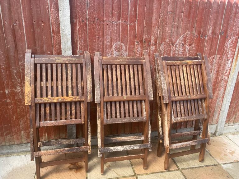 Wooden table and six chairs 