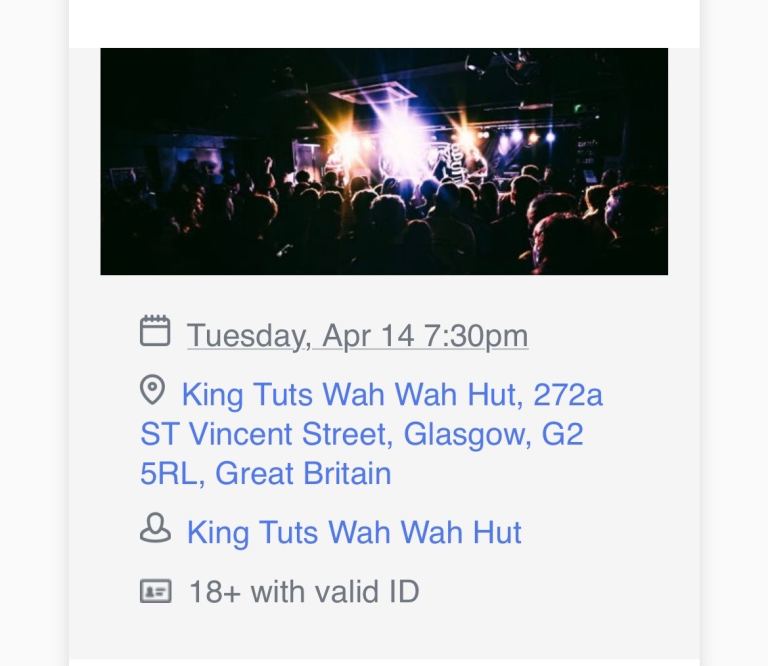 Dave Lofts at King Tuts x2.  14th April 