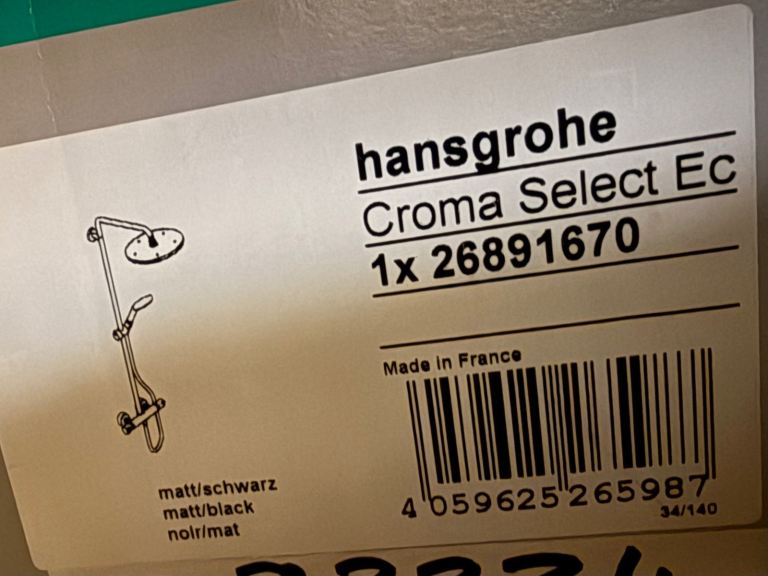 Shower thermostatic mixer Black Matt