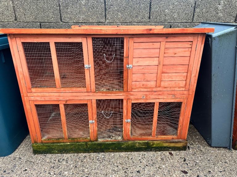 Two double rabbit hutches for sale 