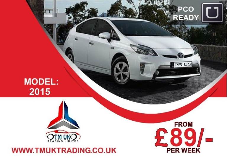 PCO CAR HIRE TOYOTA PRIUS HYBRID **FROM ONLY £89 P/W** UBER READY FOR RENT