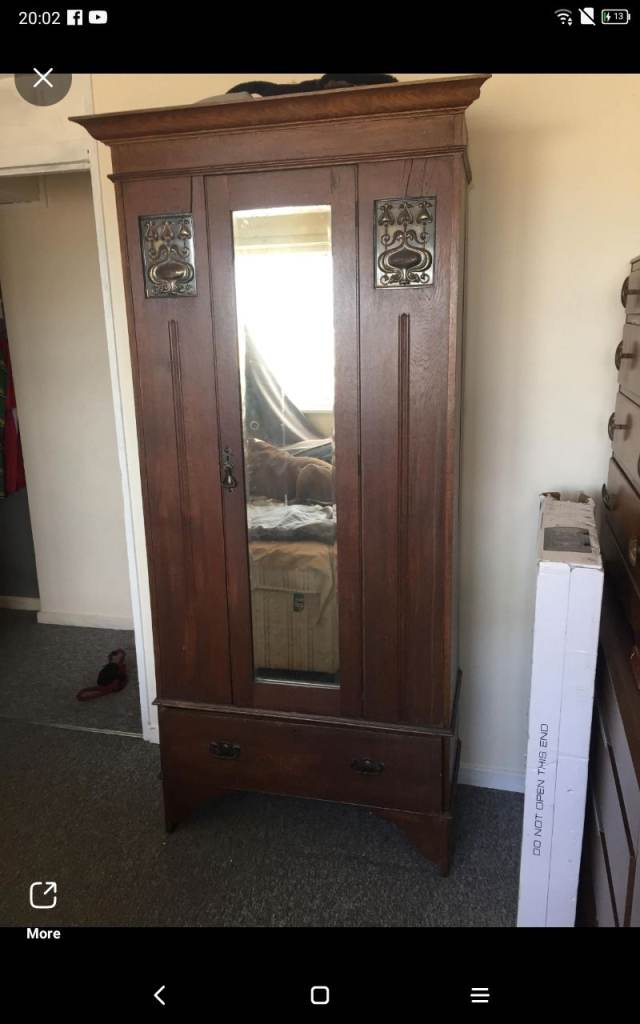 Mahogany Traditional wardrobe with mirror 