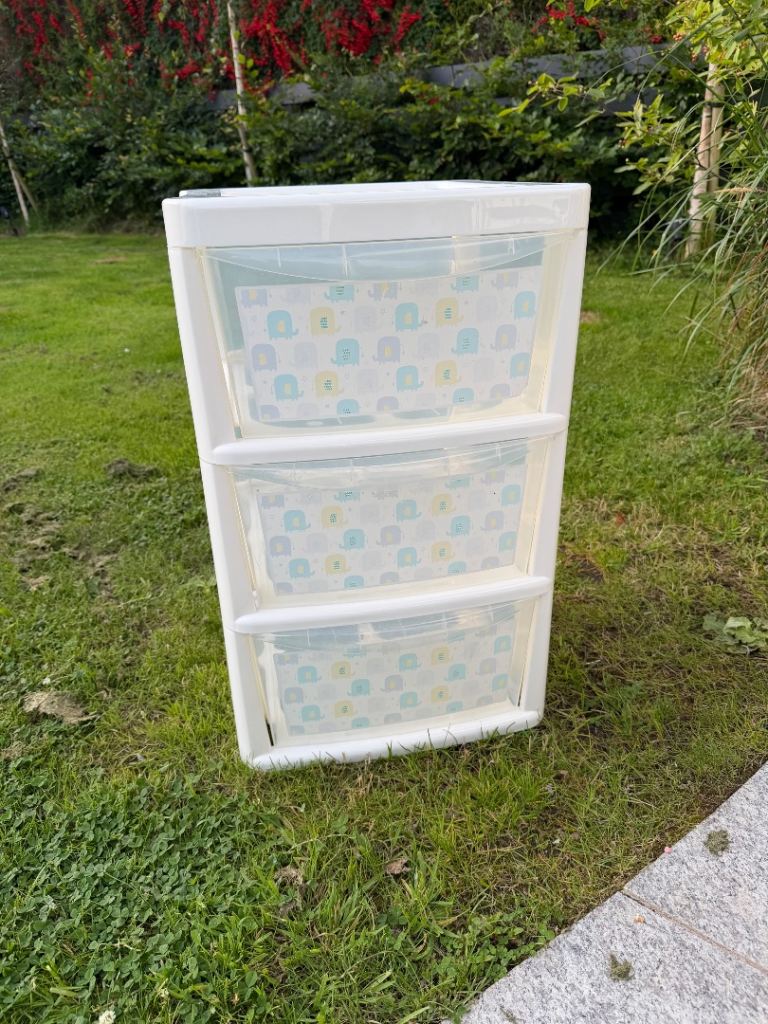 3 Drawer Plastic Storage Unit – Great for Toys, Clothes or Nursery