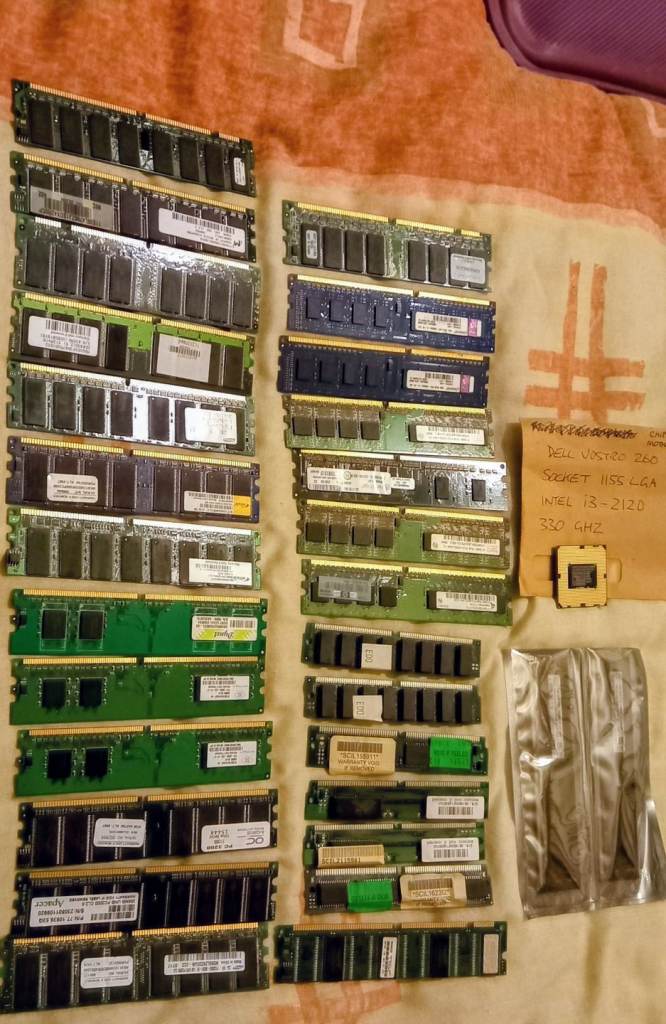 29 X Computer Ram Sticks & 1 X Motherboard Chip