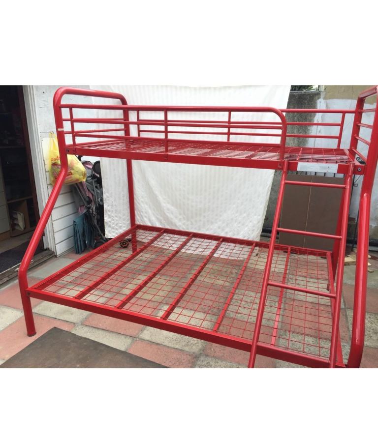 Red Aluminium Bunk Bed – Good Condition