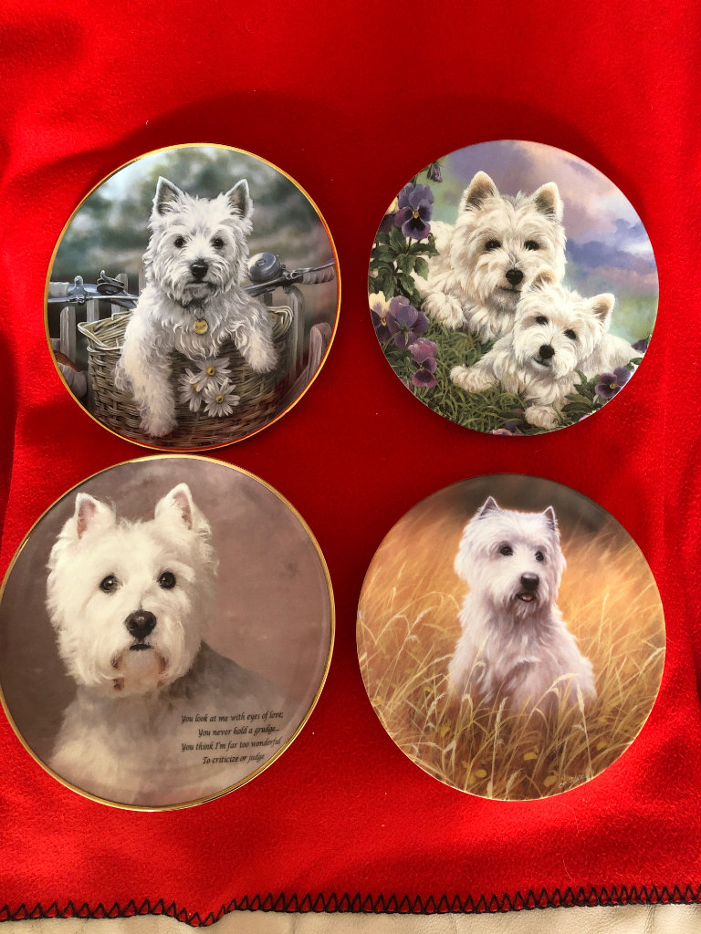 Royal Worcester Danbury Mint Westie Plates