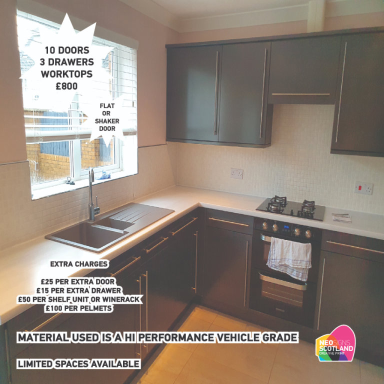 10 door 3 drawers inc worktops Budget Full Kitchen Wrap September Special Offer Book Now