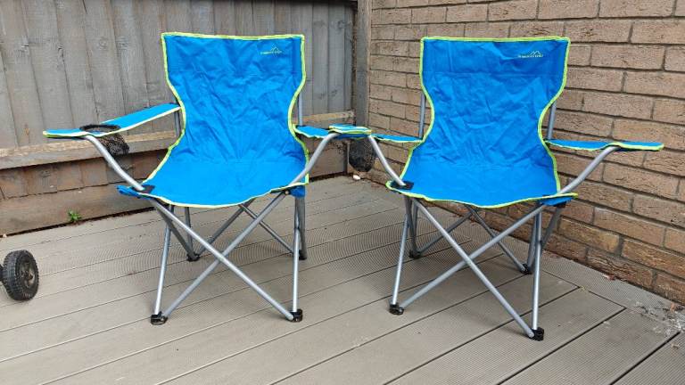 Freedom Trail Nevada Camping Chairs x 2 - Blue, Good Condition