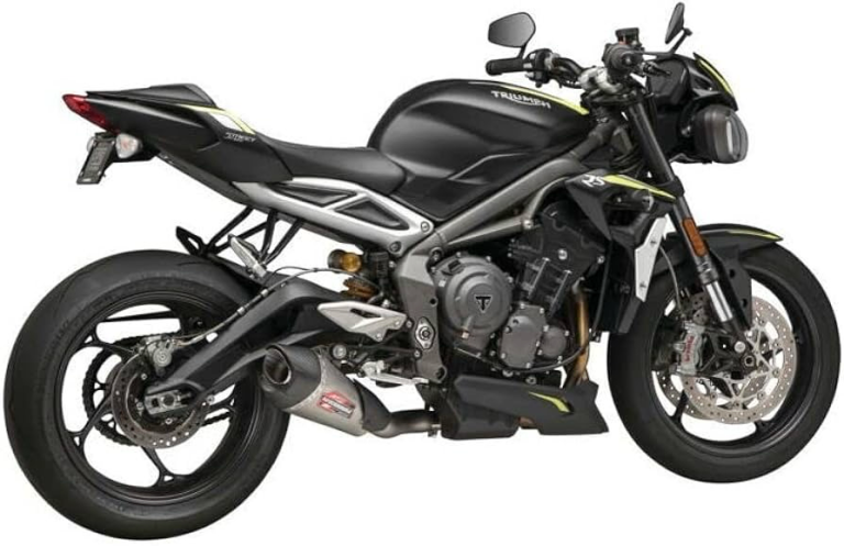 Yoshimura AT2 Slip On Exhaust System Muffler for Triumph Street Triple 765 2018 to 2023