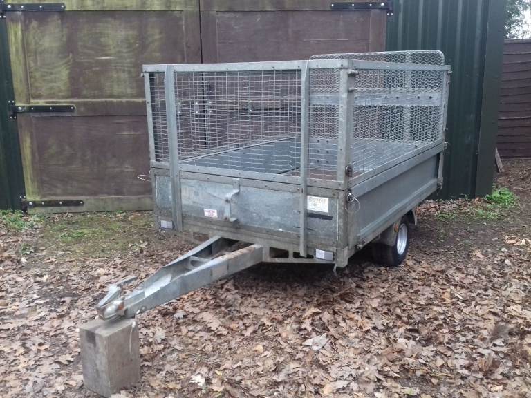 BATESON GALVANISED UNBRAKED 7'X4' CAR TRAILER WITH RAMP AND MESH SIDES (Inc. VAT)