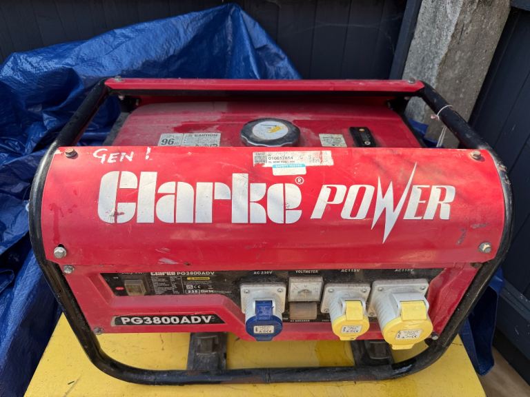 Clarke POWER PG3800ADV Petrol Generator - good Condition