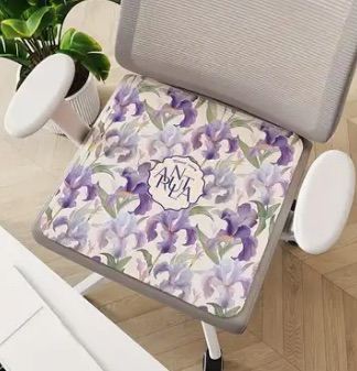 1pc All Season Floral Office Chair Seat Cushion