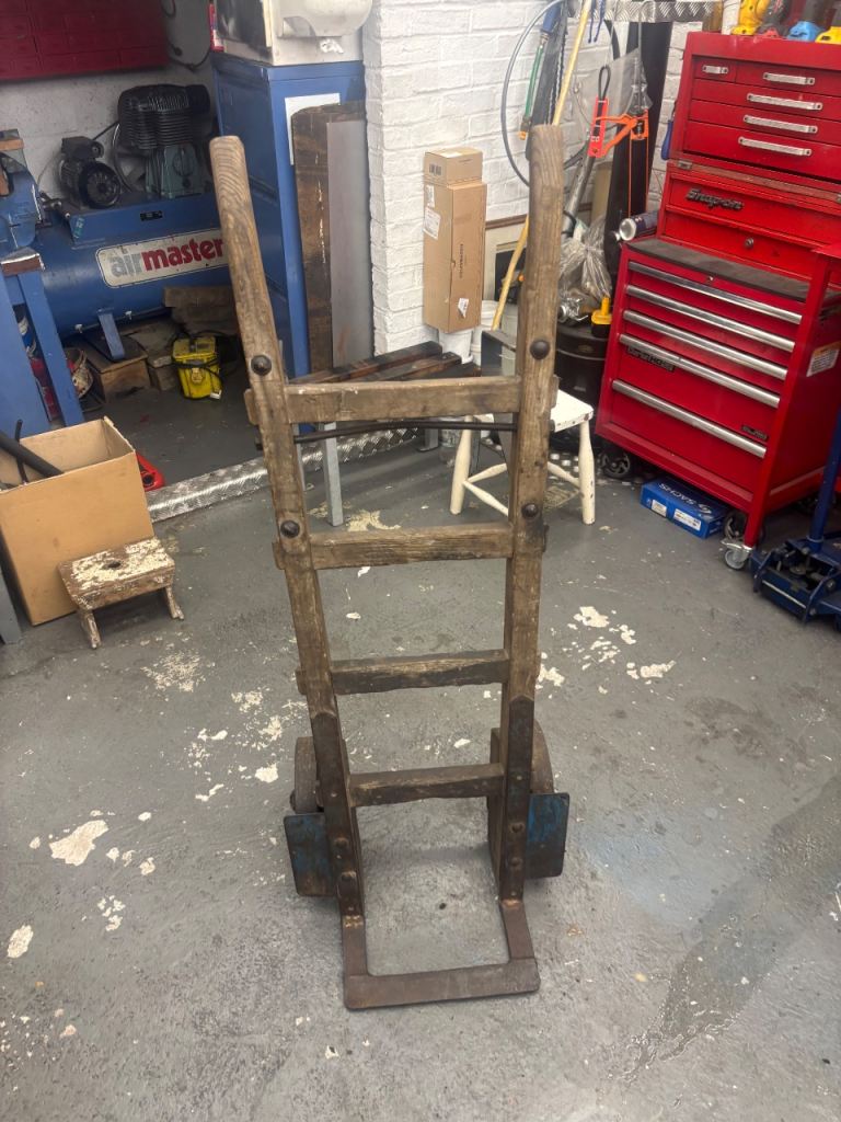 Original Vintage Wooden Sack Truck/Hand Trolley – Heavy Duty