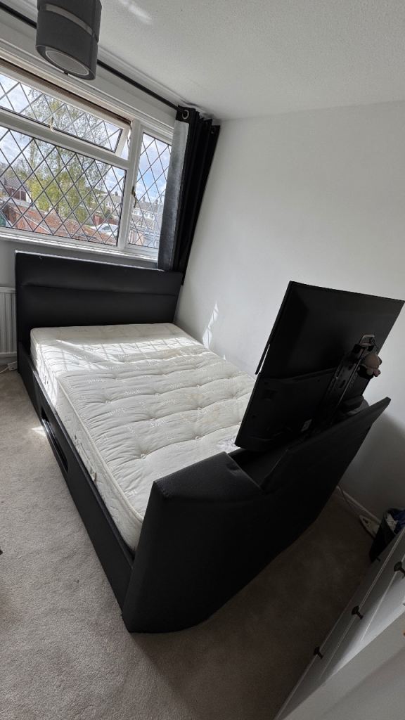 Argos Home Gemini Double TV Bed Frame - Black