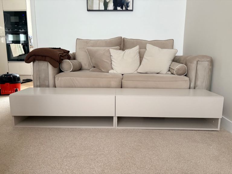 Modern Beige TV Stand / Media Unit with Storage