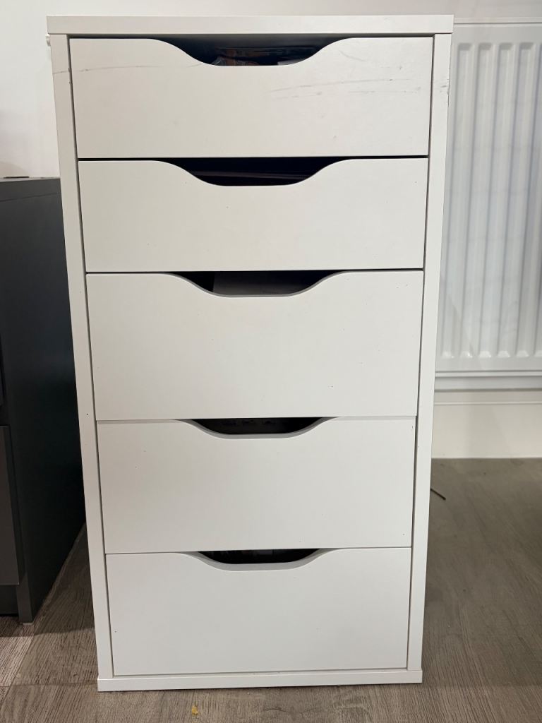 IKEA ALEX Drawer Unit White - 5 Drawers