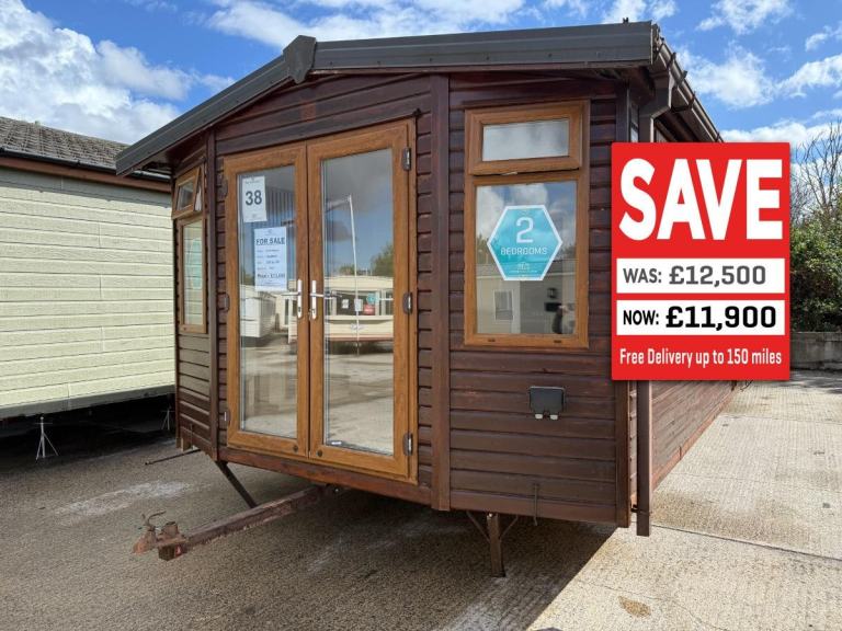 2 Bed Static Caravan - French Doors, DG, CH - Offsite - Private Land, Self Build