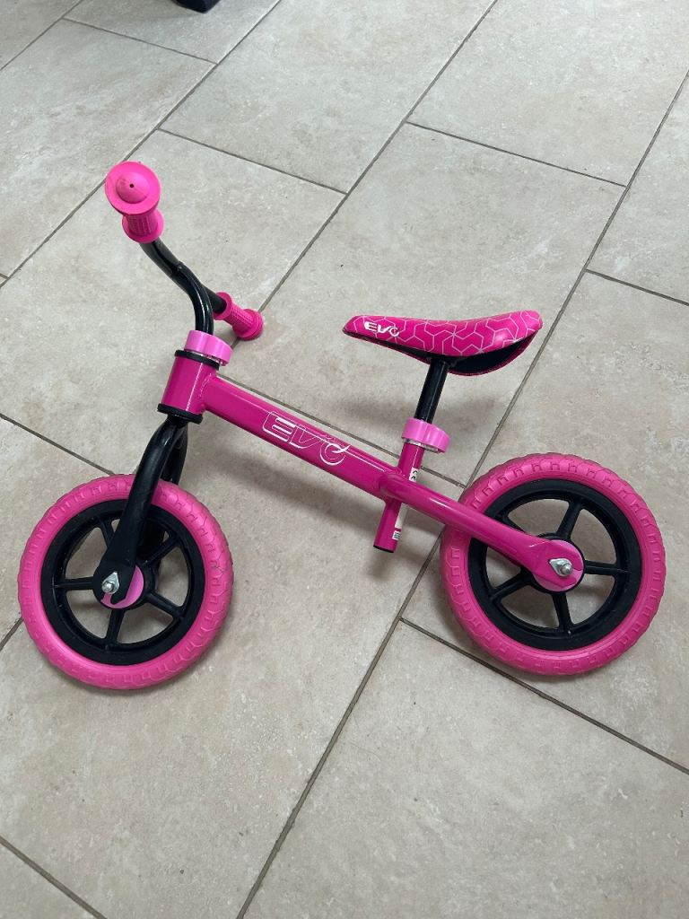 Girls pink balance bike