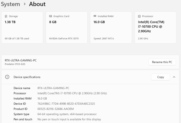 BARGAIN GAMING PC i7 10700 RTX 3070 STORAGE 1.5TB RAM 16GB COMPUTER WORKSTATION SERVER DESKTOP WIN11