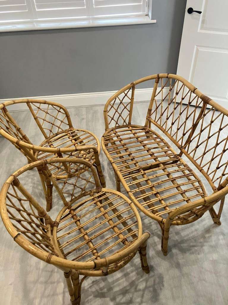 Rattan Garden Furniture Set - Sofa & 2 Chairs