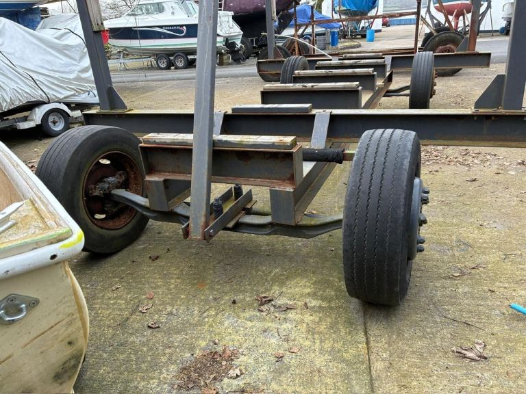 Black Heavy Duty Boat Trailer Frame - Spares or Repair Project