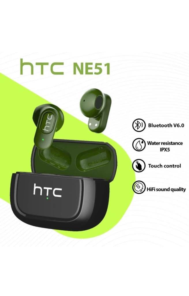 New HTC NE51 TWS Bluetooth Earphones Wireless Sports Earbuds with Bluetooth 6.0
