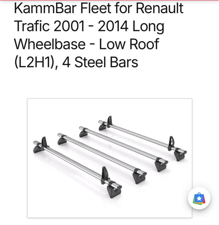 Rhino roof rack for Renault trafic van