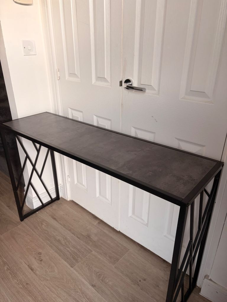  Industrial Grey & Black Console breakfast bar/table / Narrow Hallway Desk