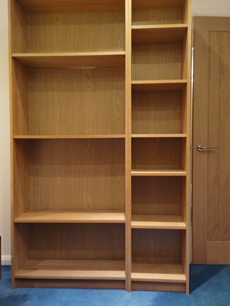 Unwanted tall Billy IKEA bookcases with optional top lighting