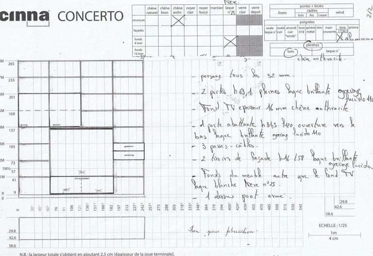 Cinna Concerto Bookcase + TV Unit In Grey Oak with Lacquer Drawers and Doors