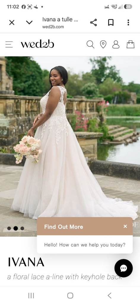 WED2B Ivana Tulle A-Line Wedding Dress - Keyhole Back