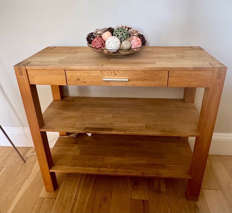 Solid Oak Console Table, TV unit and side table 