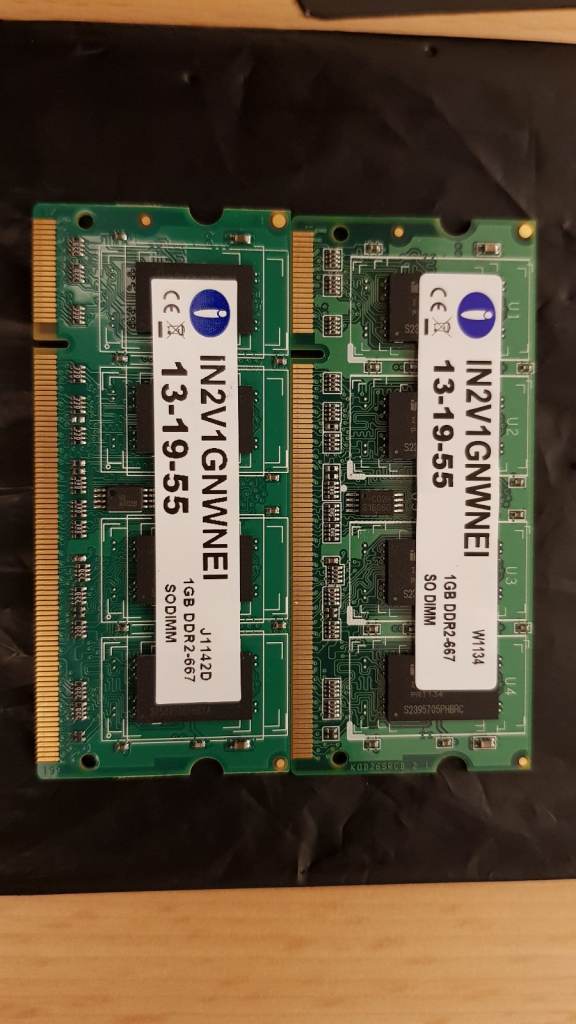 Notebook memory cards  2 GB ( 2 x 1GB) DDR2-667 SO DIMM