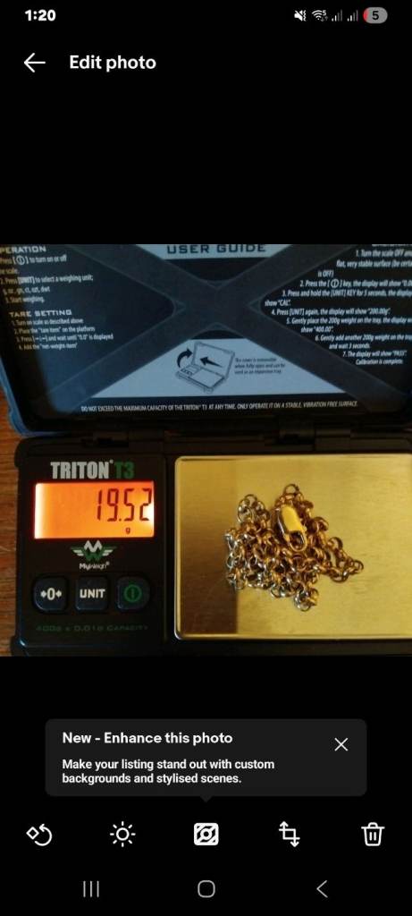 Gold Coloured Chain Necklace – 19.52g