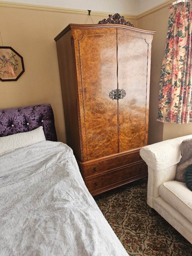 Vintage Burr Walnut Bedroom Furniture Set – 4 Pieces
