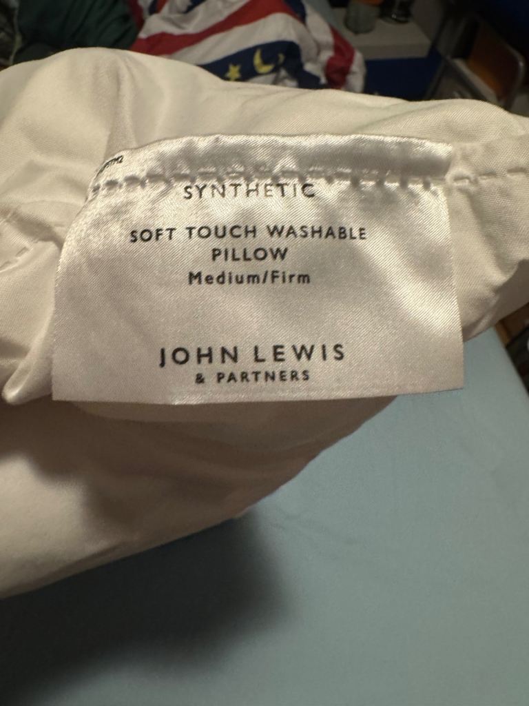 John Lewis Synthetic Soft Touch Washable Standard Pillow, Medium
