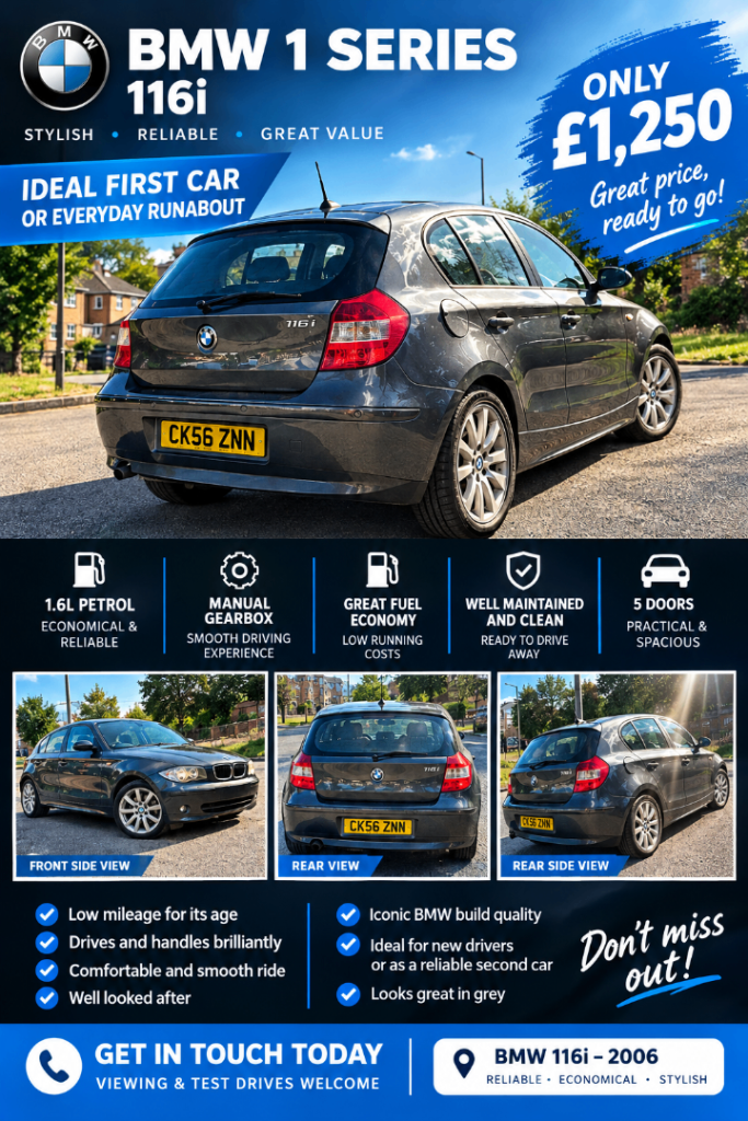 BMW, 1 SERIES, Hatchback, 2006, Manual, 1596 (cc), 5 doors