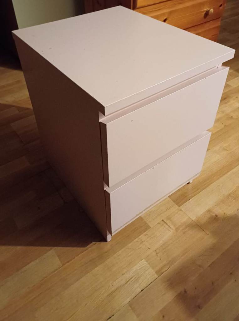 Light pink bedside drawers