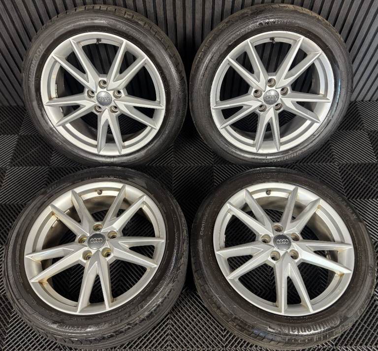 18'' GENUINE AUDI Q2 S LINE 5 DOUBLE SPOKE ALLOY WHEELS TYRES ALLOYS