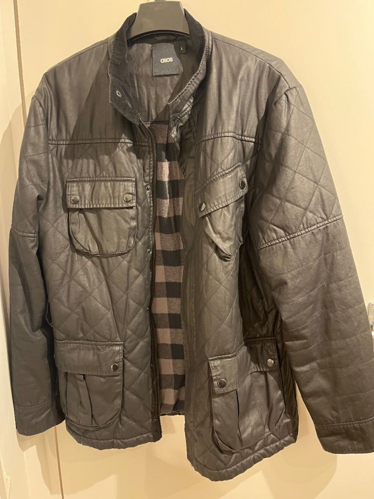 ASOS Men’s Waxed Cotton Quilted Jacket