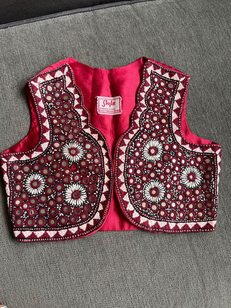Embroidery Mirror work koti ( waist coat)