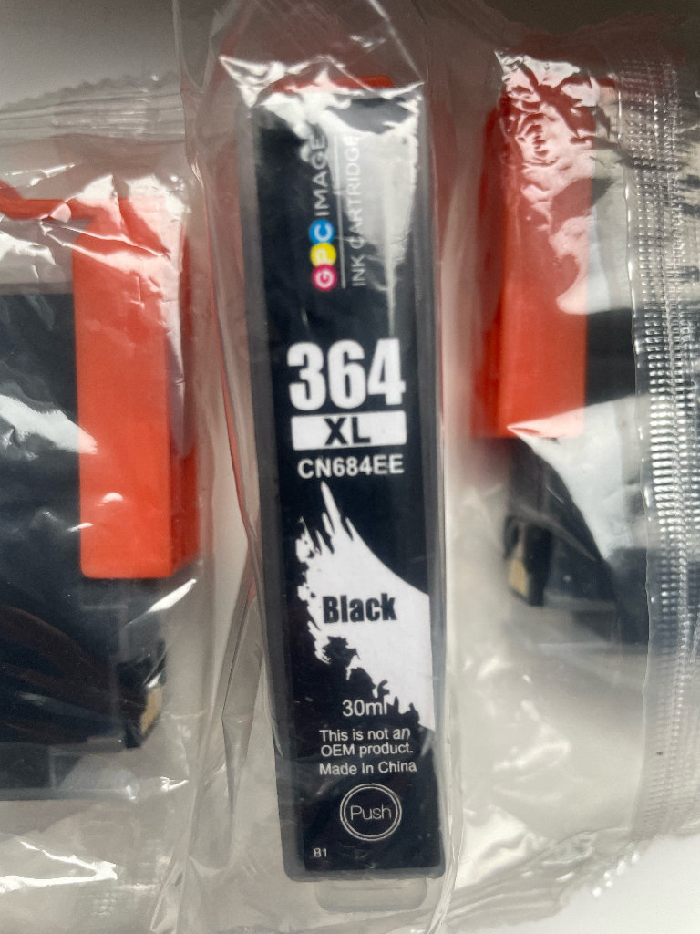 3 BRAND NEW HP COMPATIBLE 364XL BLACK PRINTER INK (in sealed packaging)
