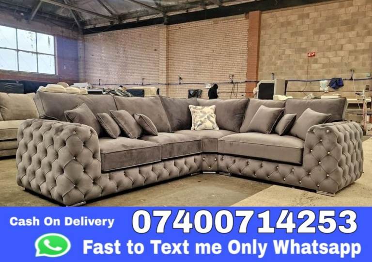 ☑♻❣Modern Luxury Velvet Comfort in a Stylish 3+2 & Corner Sofa Set - Order Now