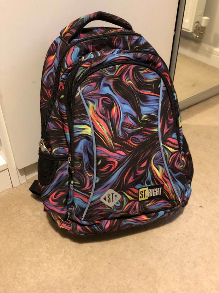 image for St. Right Girl Mosaic School Backpack Cat Tote Bag Crossbody Bag