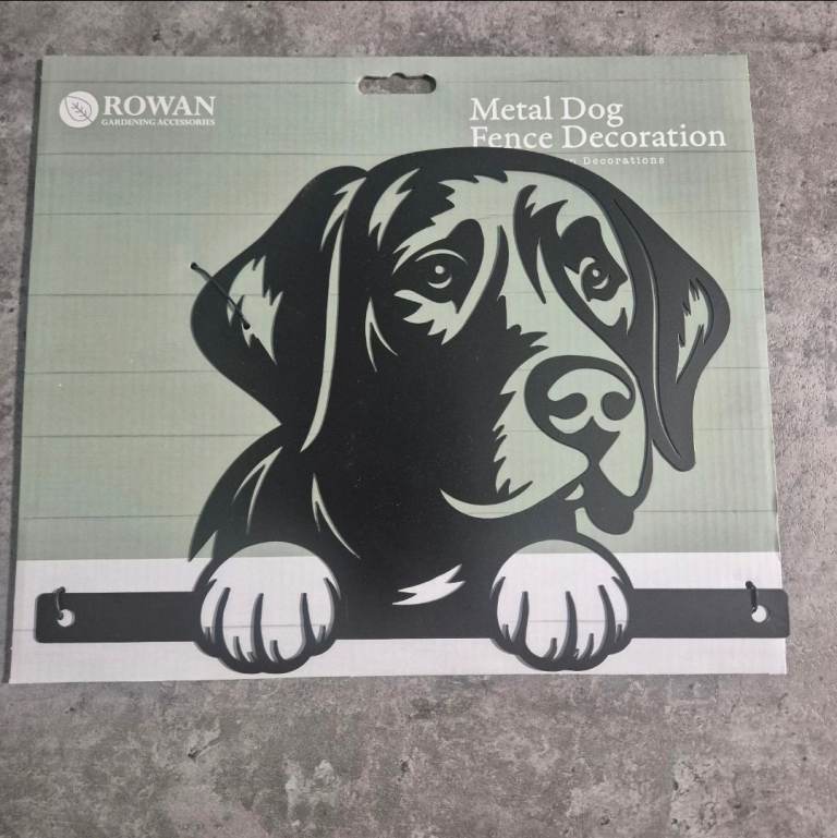 Garden metal fence dog artwork sign - Labrador, New with Tags