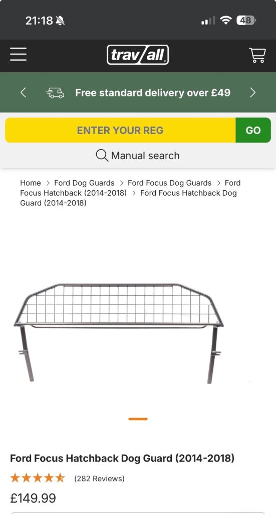 Travall Dog Guard Fitted Ford Focus Hatchback (2014-2018)